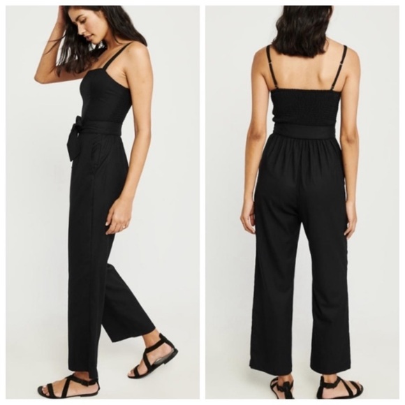 Abercrombie & Fitch Pants - Abercrombie & Fitch Black Smocked Waist Jumpsuit
